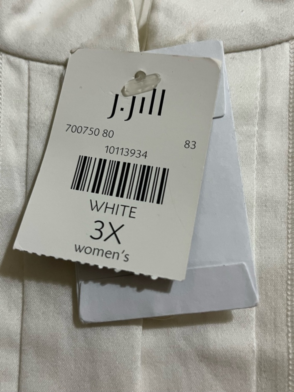 NWT J Jill Women’s White Button Down Shirt Blouse Cotton Preppy 3X Long Sleeves - Picture 3 of 8